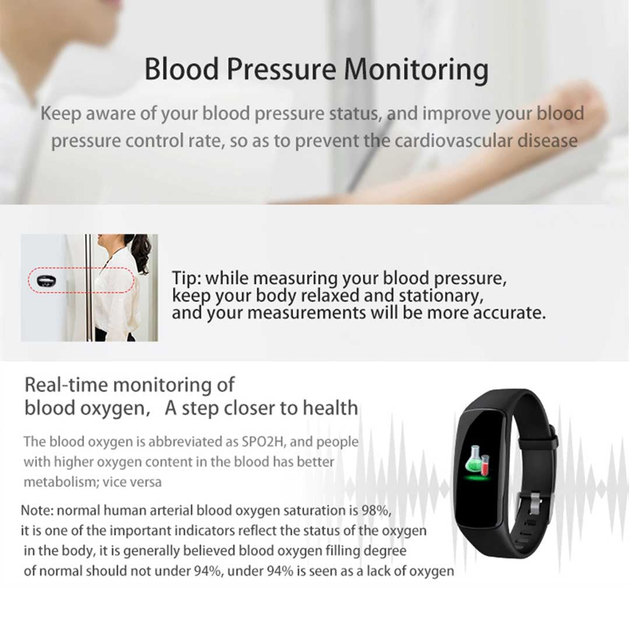 Sport Monitor Wrist Touch Fitness Tracker Smart Watch